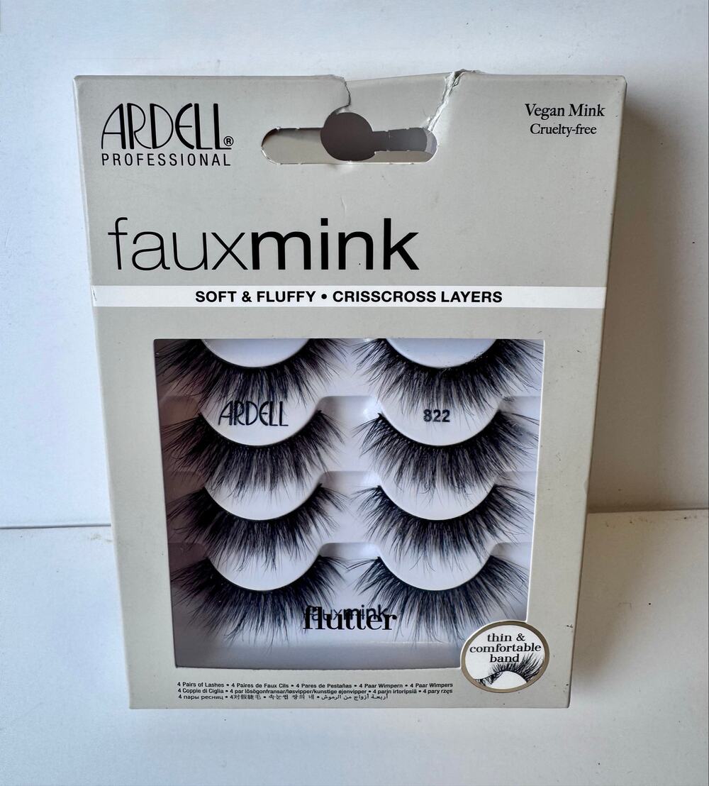 Ardell Faux Mink 822 Flutter Lashes 4 Pack False Eyelashes Black NEW